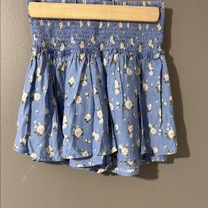 Hollister Blue Floral Asymmetrical Skirt